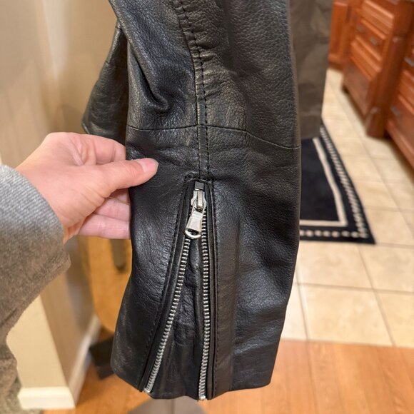 New With Tags Barneys Originals Clara Leather Jacket in Black Size 12 - Picture 6 of 7